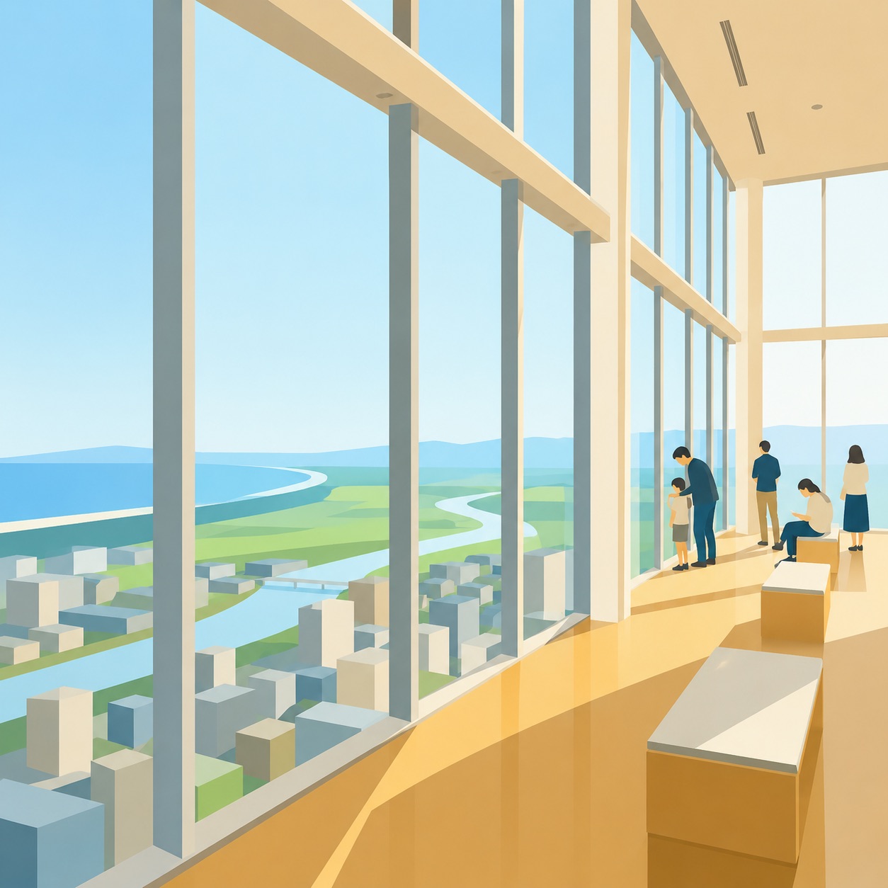 朱鷺メッセ31F展望室からの絶景